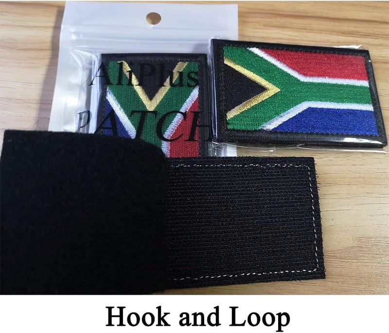 AliPlus 2 PCS South Africa Flag Patches Embroidered Tactical Military Morale Patch Applique Fastener Hook and Loop - Image 5